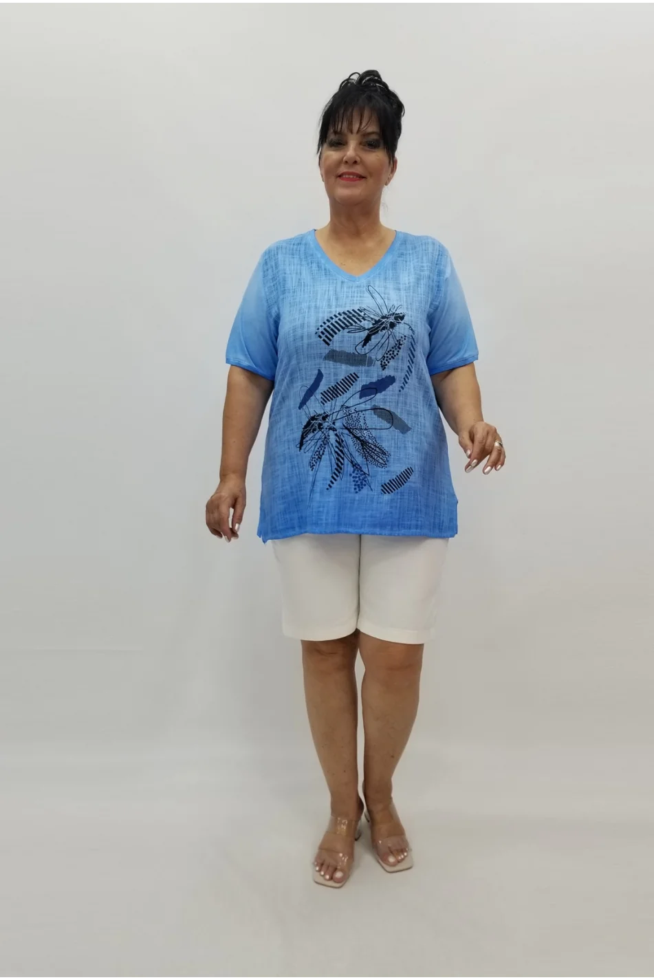 Miraggio Büyük Beden Bluz 98921 MAVİ