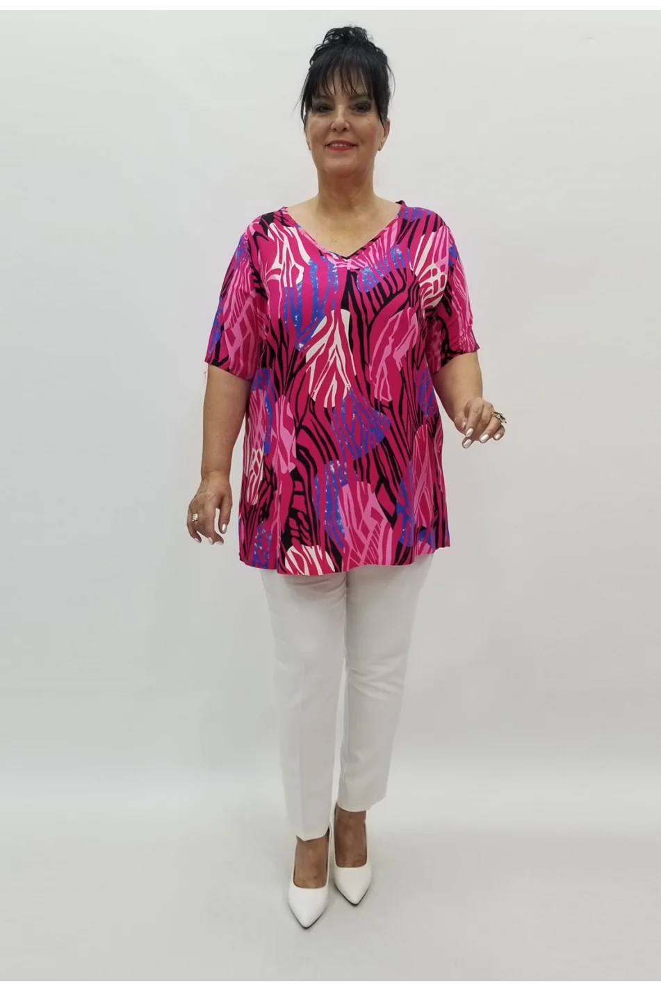 Miraggio Büyük Beden Bluz 98922 FUŞYA