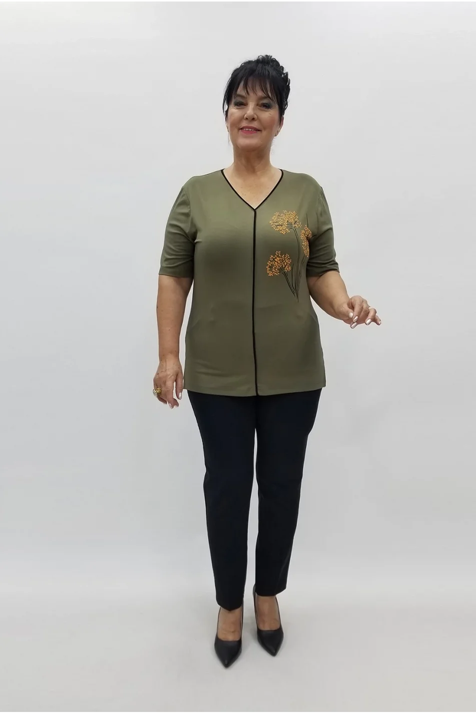 Miraggio Büyük Beden Bluz 98947 HAKİ