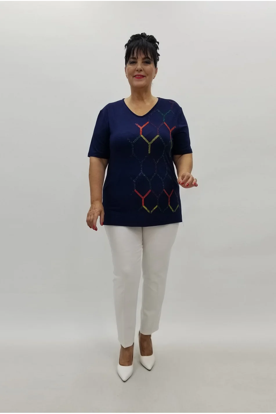 Miraggio Büyük Beden Bluz 98948 LACİVERT