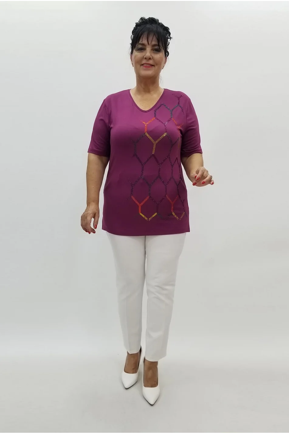 Miraggio Büyük Beden Bluz 98948 MÜRDÜM