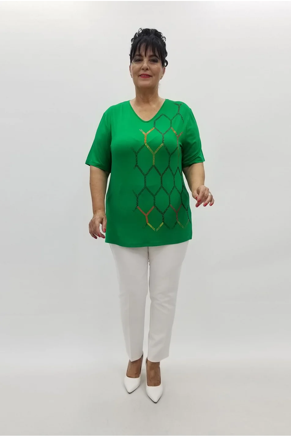 Miraggio Büyük Beden Bluz 98948 YEŞİL