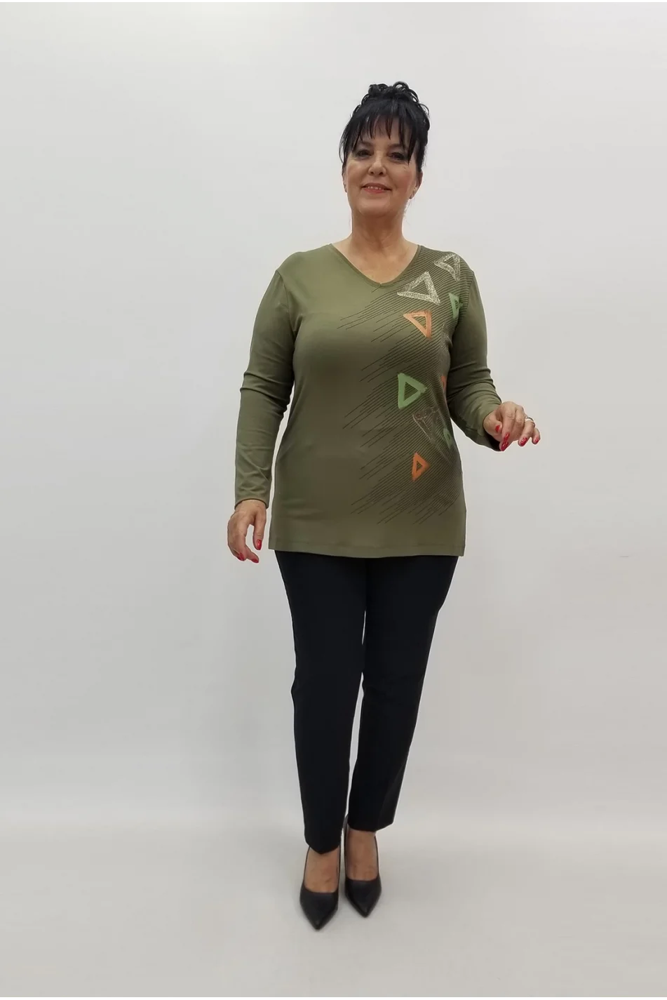 Miraggio Büyük Beden Bluz 98963 HAKİ