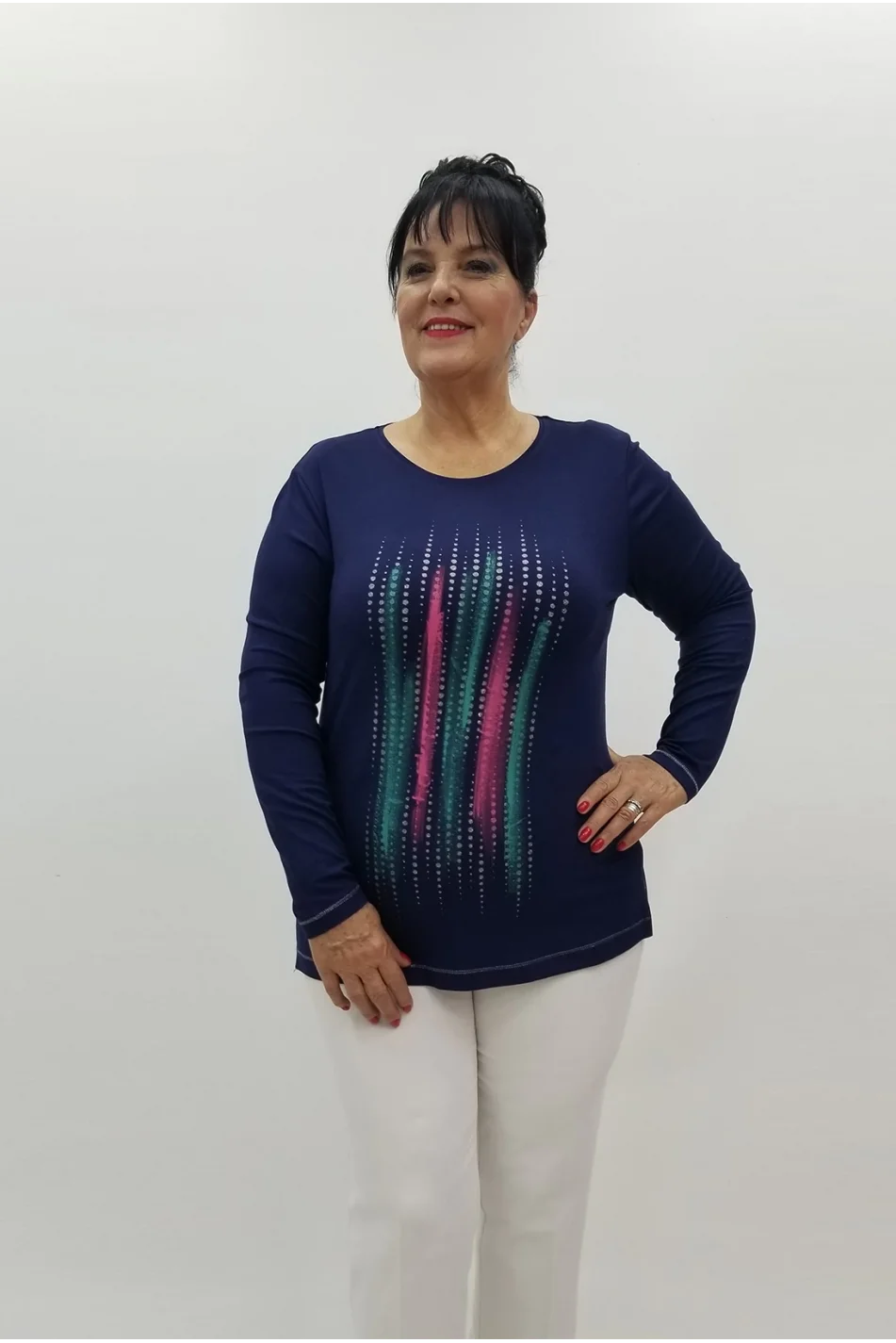 Miraggio Büyük Beden Bluz 98964 LACİVERT