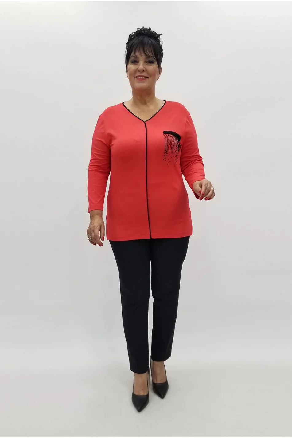 Miraggio Büyük Beden Bluz 98965 MERCAN