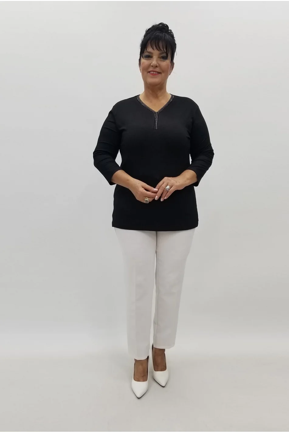 Miraggio Büyük Beden Bluz 99018 SİYAH