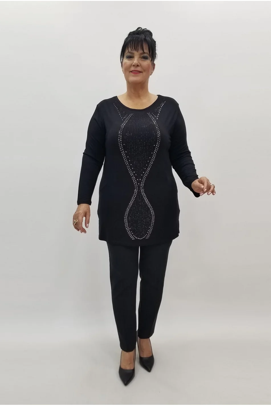 Miraggio Büyük Beden Bluz 99056 SİYAH