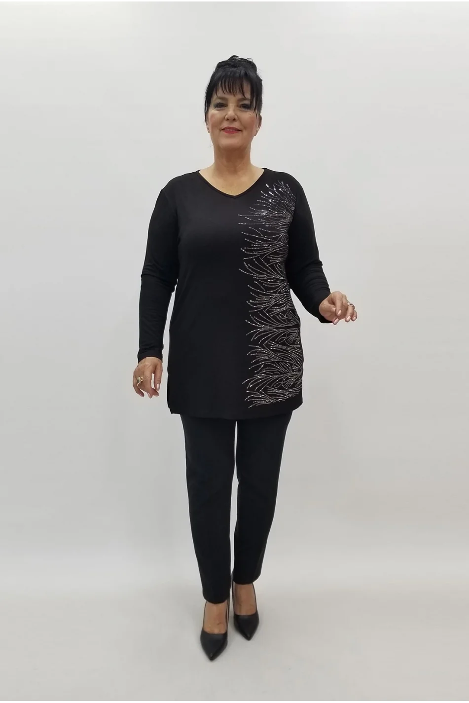 Miraggio Büyük Beden Bluz 99057 SİYAH