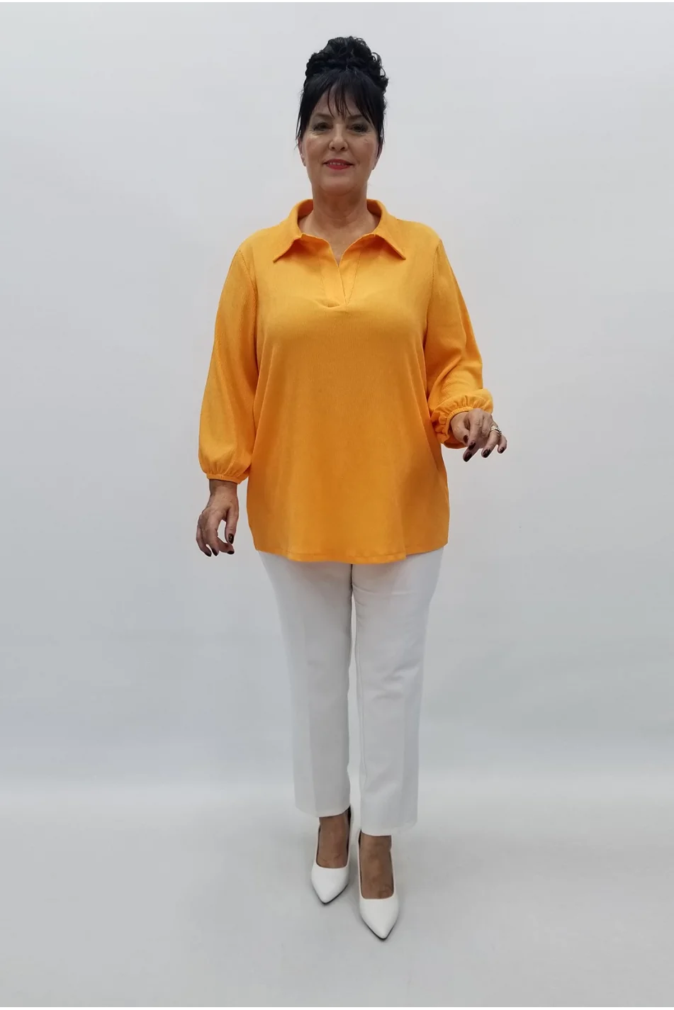 Miraggio Büyük Beden Bluz 99092 TURUNCU