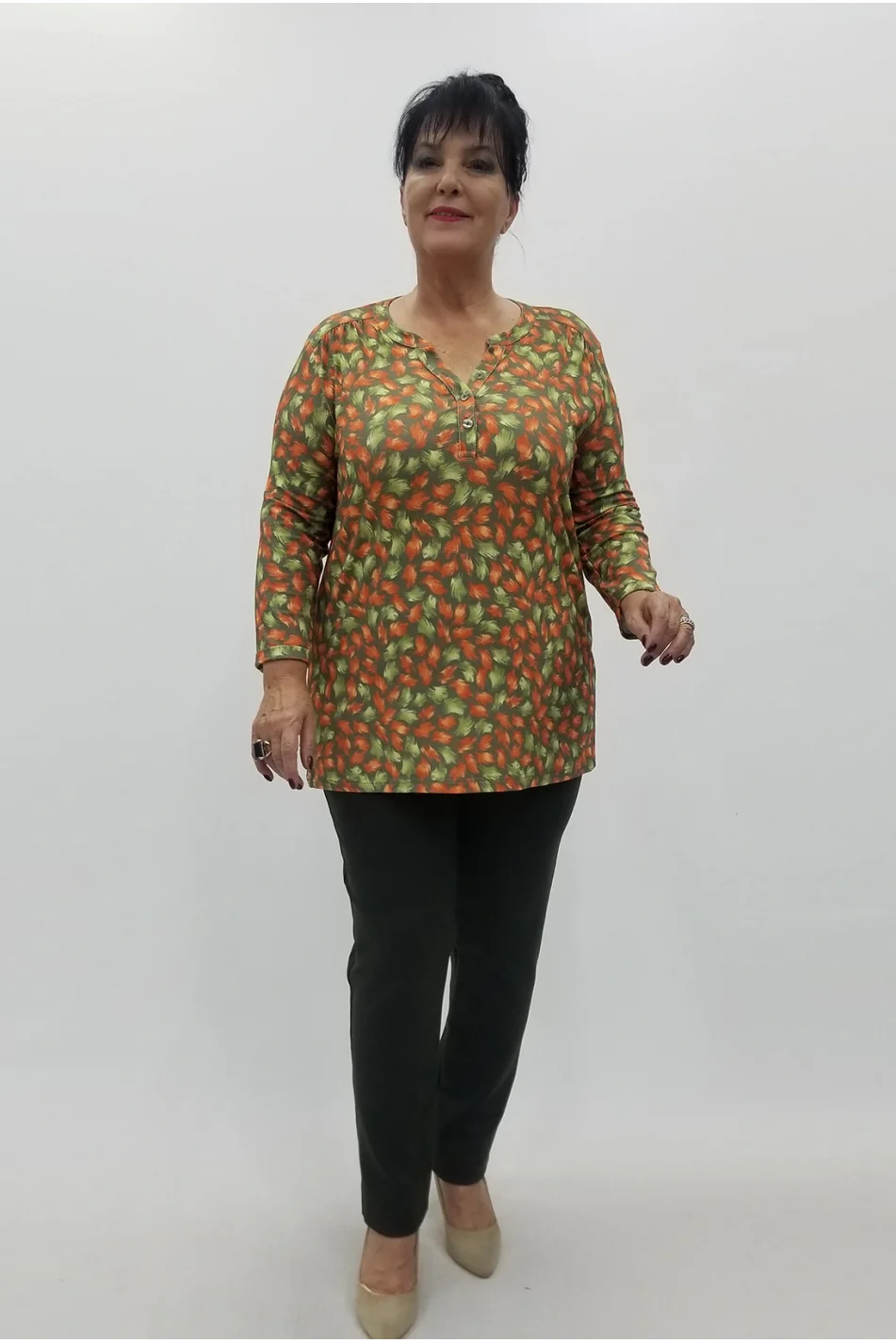 Miraggio Büyük Beden Bluz 99125 ORANJ