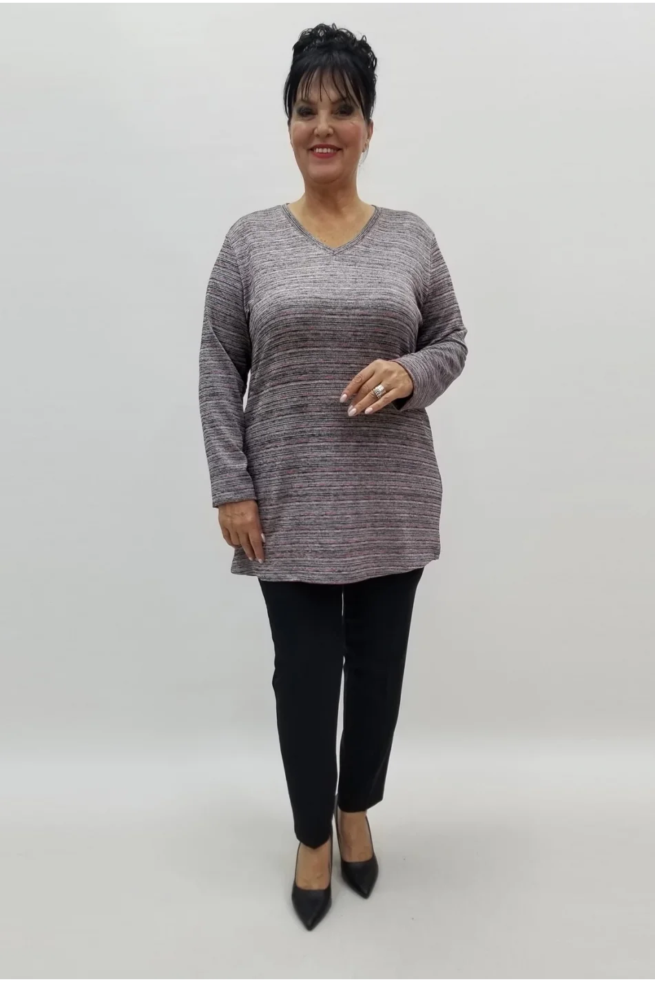 Miraggio Büyük Beden Bluz 99155 GRİ