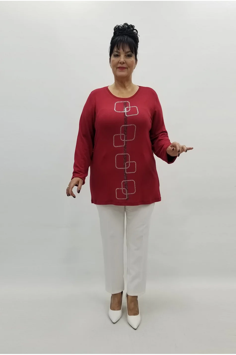 Miraggio Büyük Beden Bluz 99189 BORDO