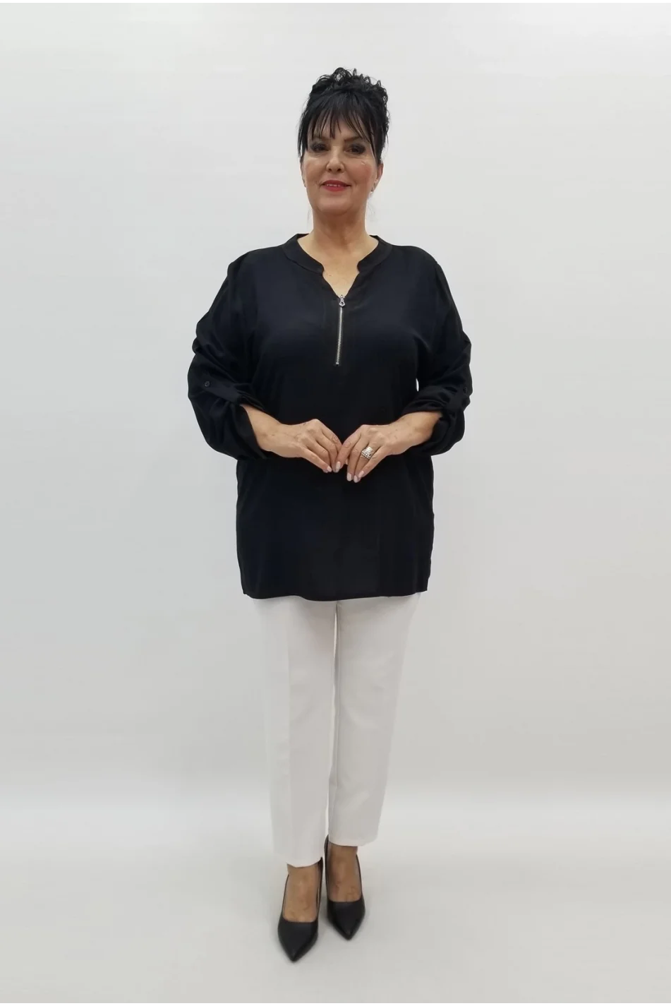 Miraggio Büyük Beden Bluz 99190 SİYAH