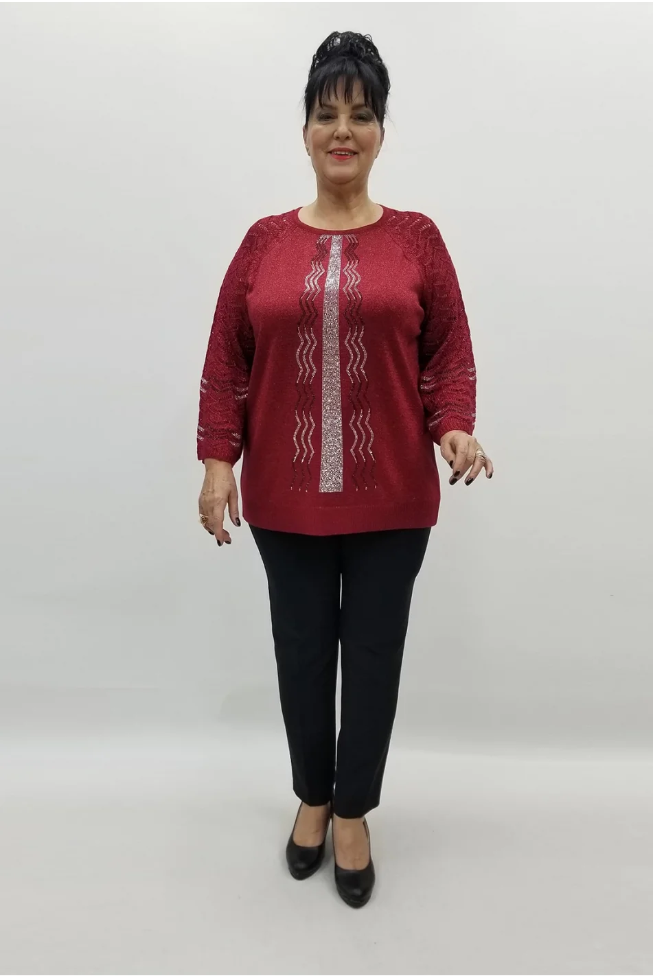 Miraggio Büyük Beden Bluz 99222 BORDO