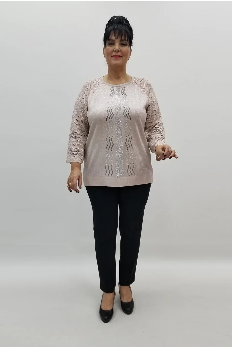 Miraggio Büyük Beden Bluz 99222 PUDRA