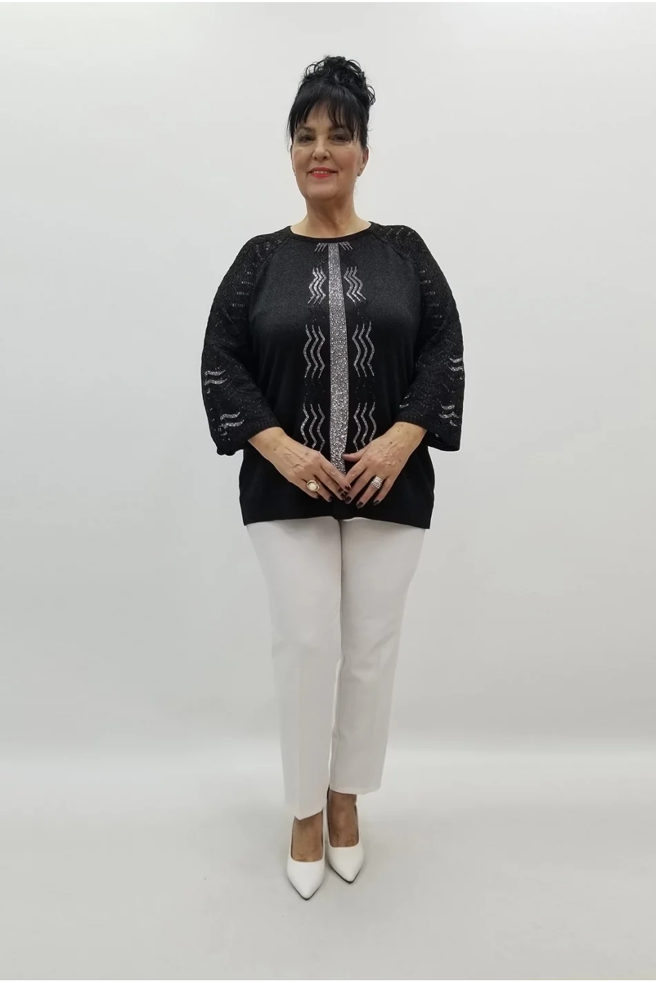 Miraggio Büyük Beden Bluz 99222 SİYAH