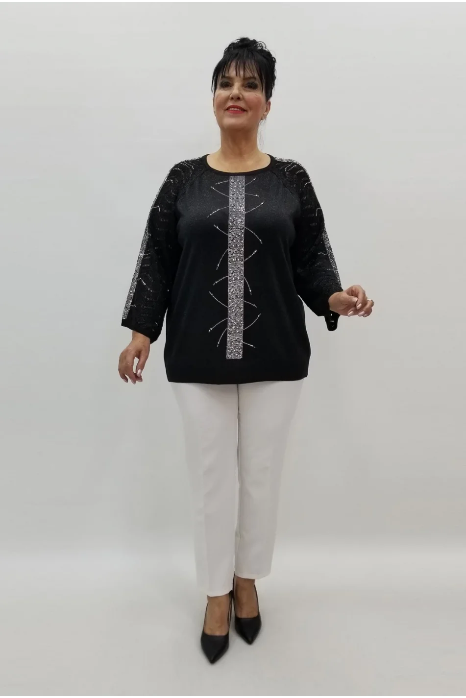 Miraggio Büyük Beden Bluz 99223 SİYAH