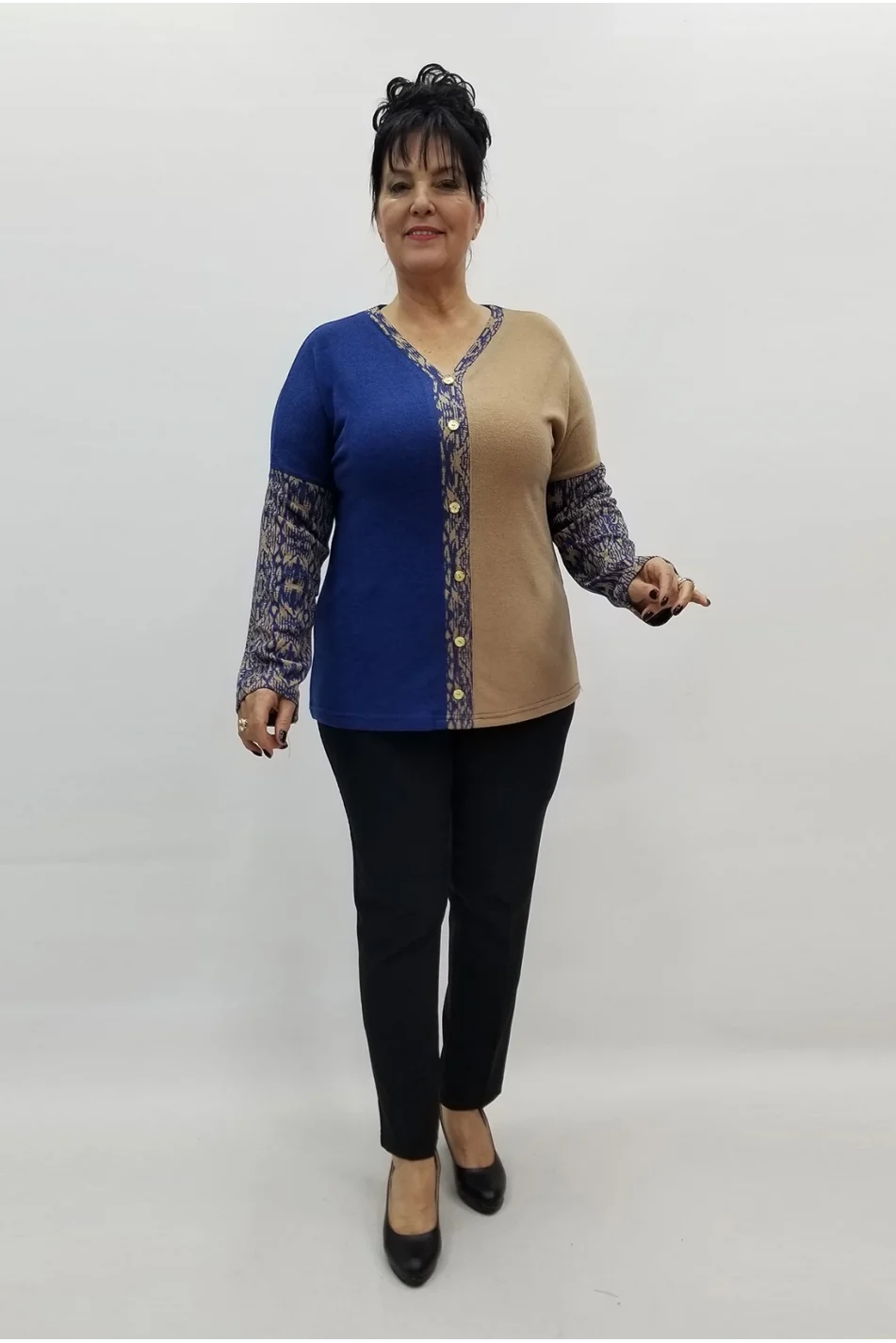 Miraggio Büyük Beden Bluz 99247 İNDİGO