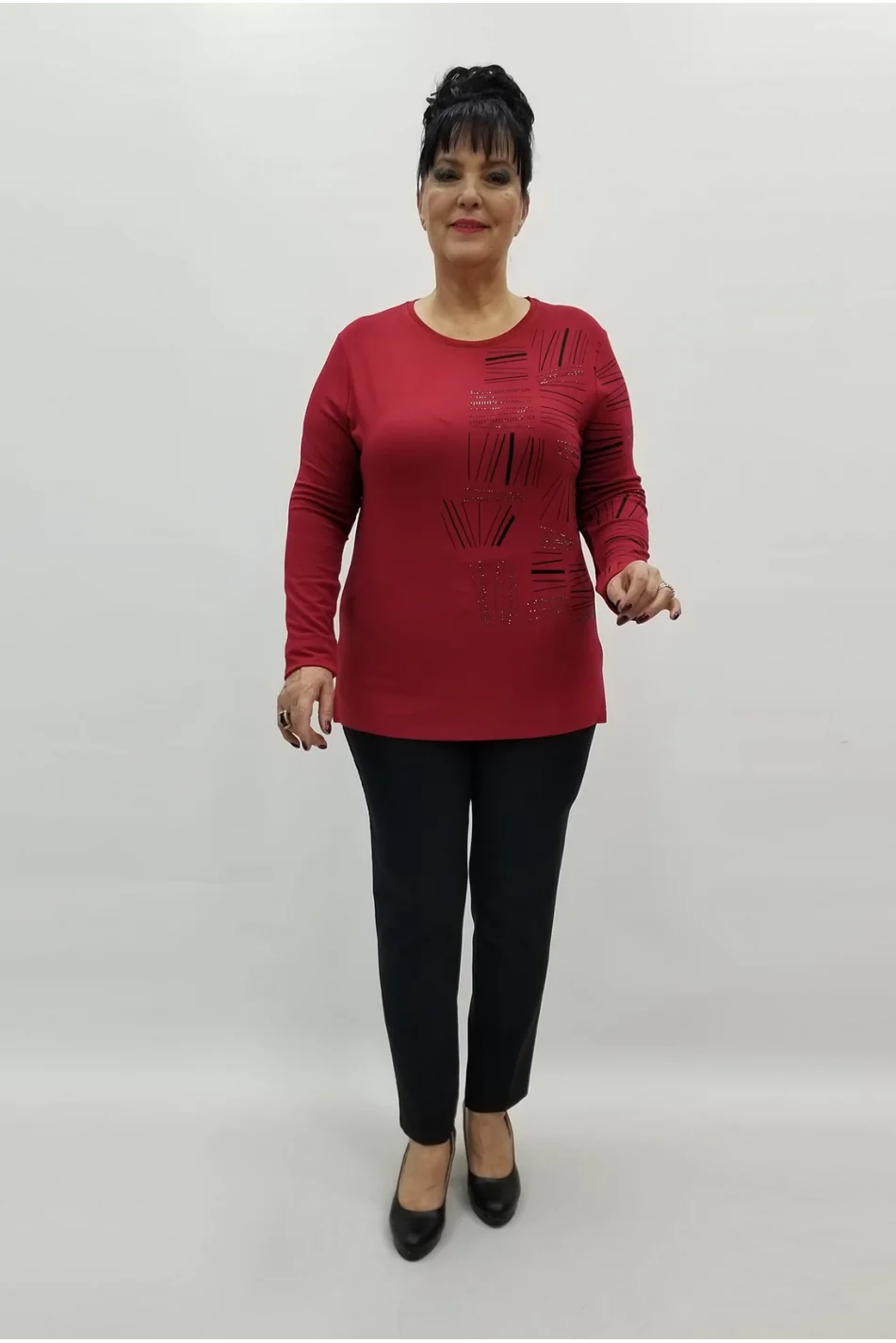 Miraggio Büyük Beden Bluz 99293 BORDO