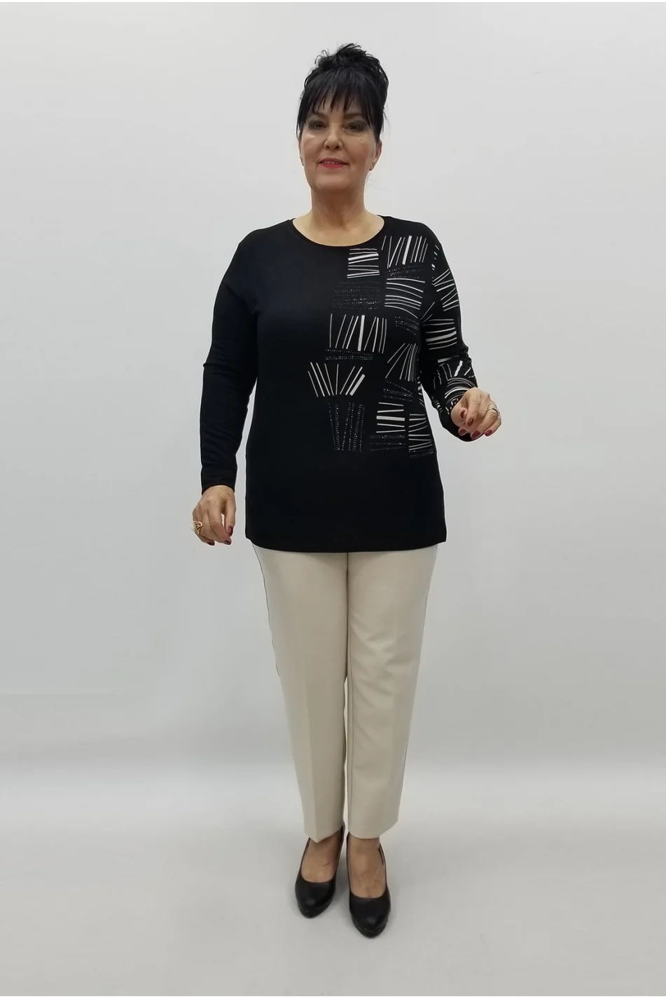 Miraggio Büyük Beden Bluz 99293 SİYAH