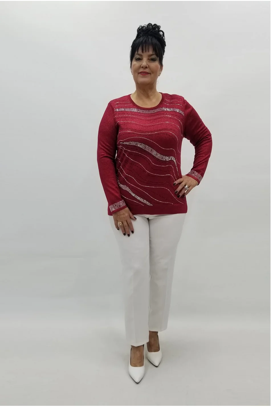 Miraggio Büyük Beden Bluz 99307 BORDO