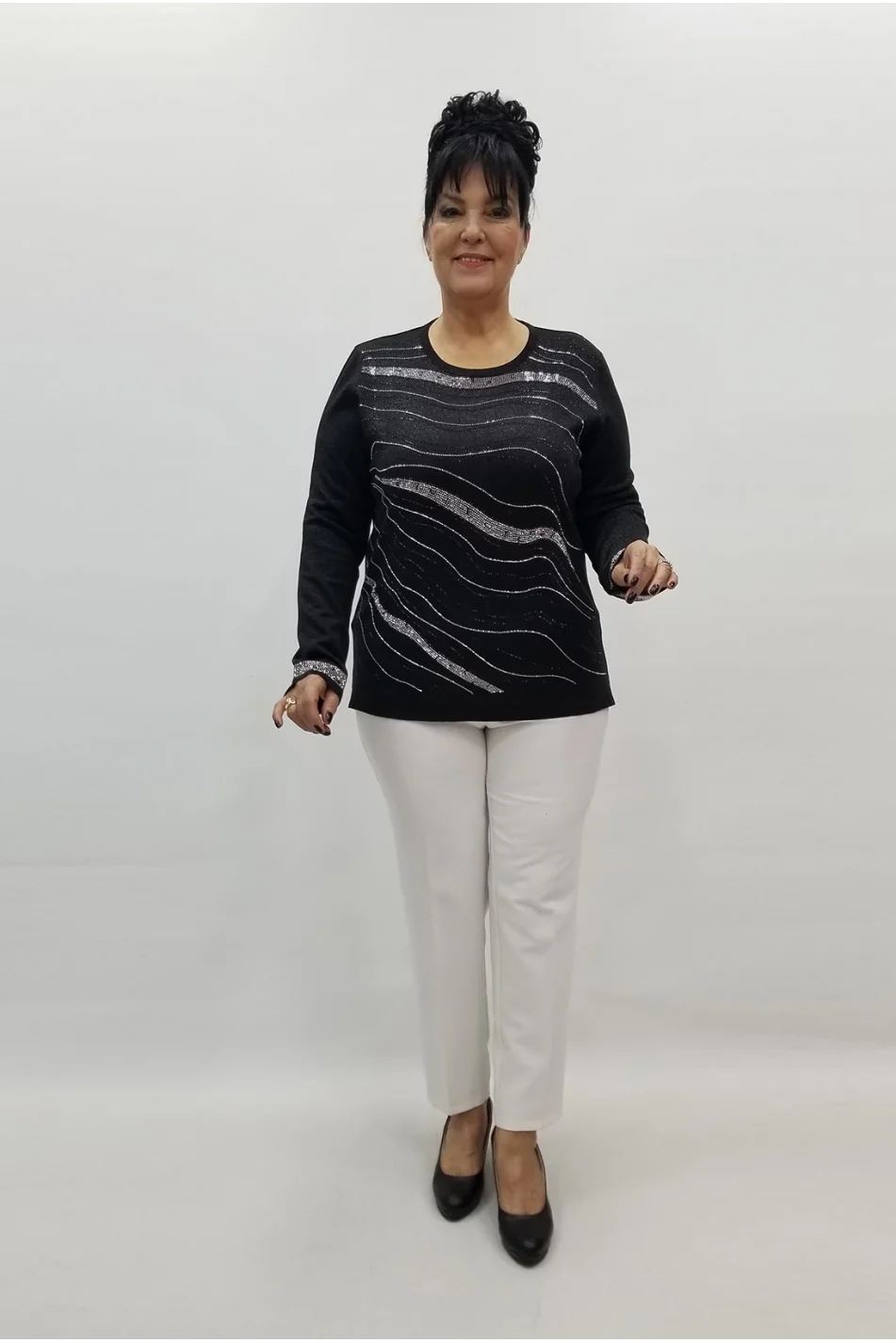 Miraggio Büyük Beden Bluz 99307 SİYAH