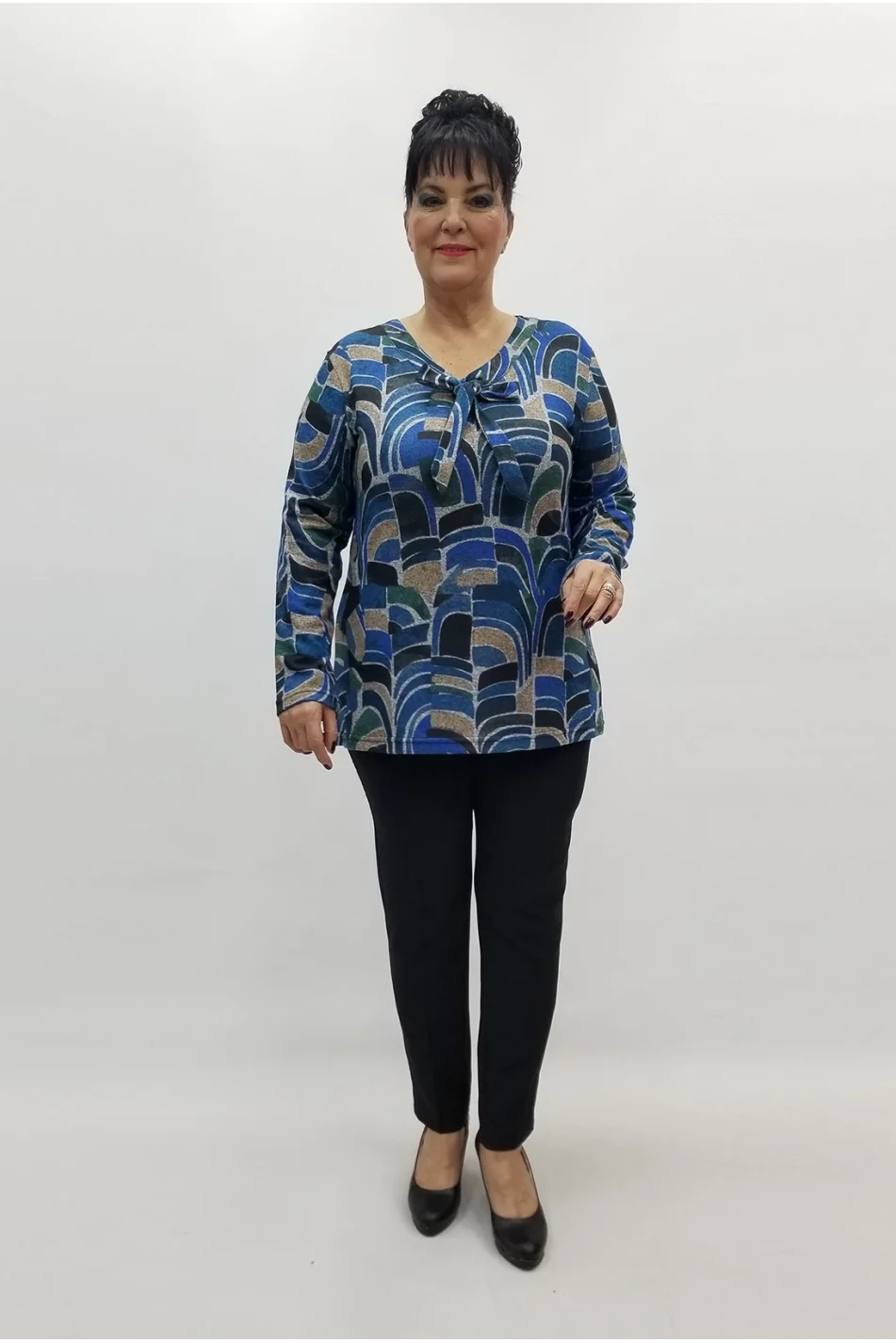 Miraggio Büyük Beden Bluz 99335 MAVİ