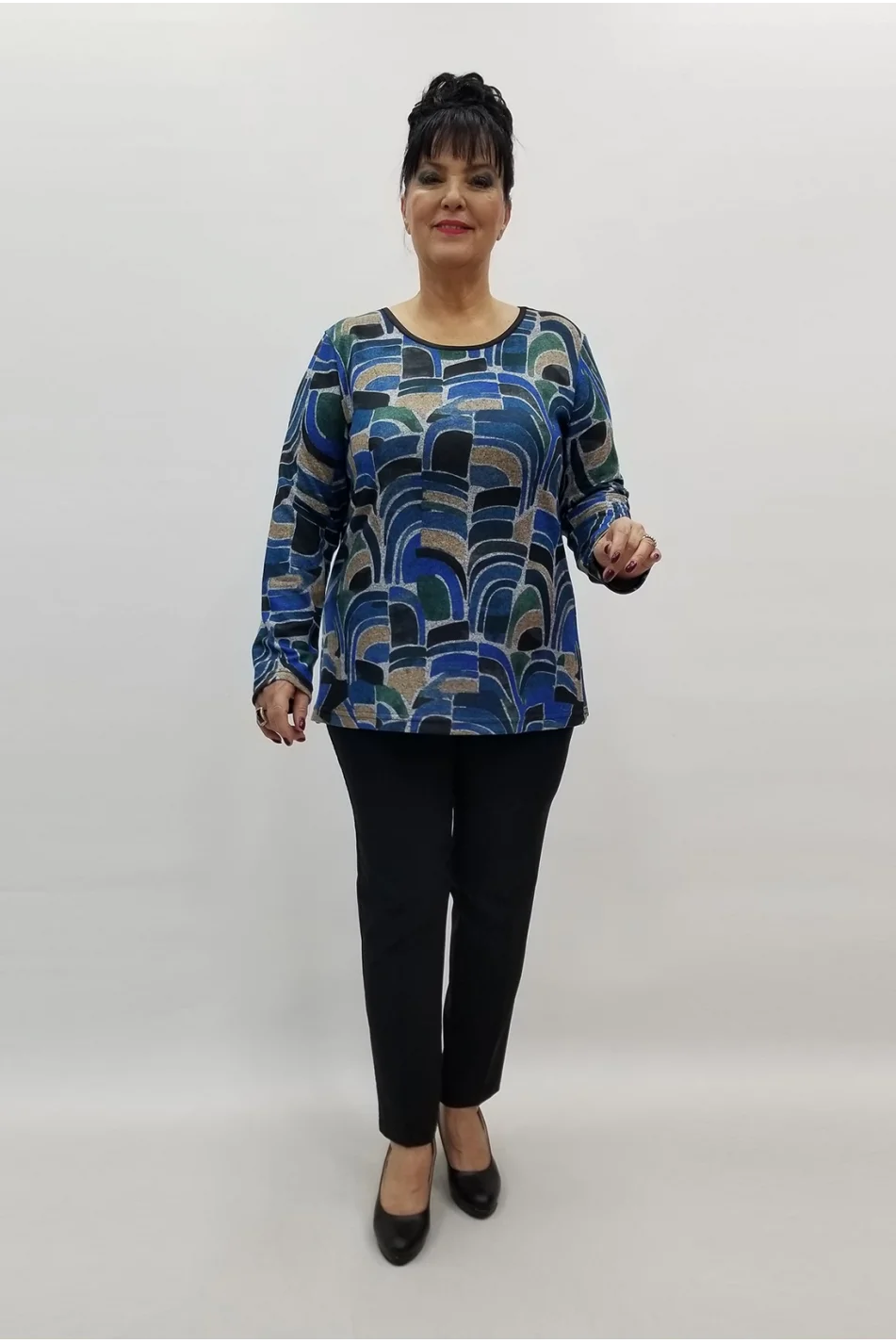 Miraggio Büyük Beden Bluz 99336 MAVİ