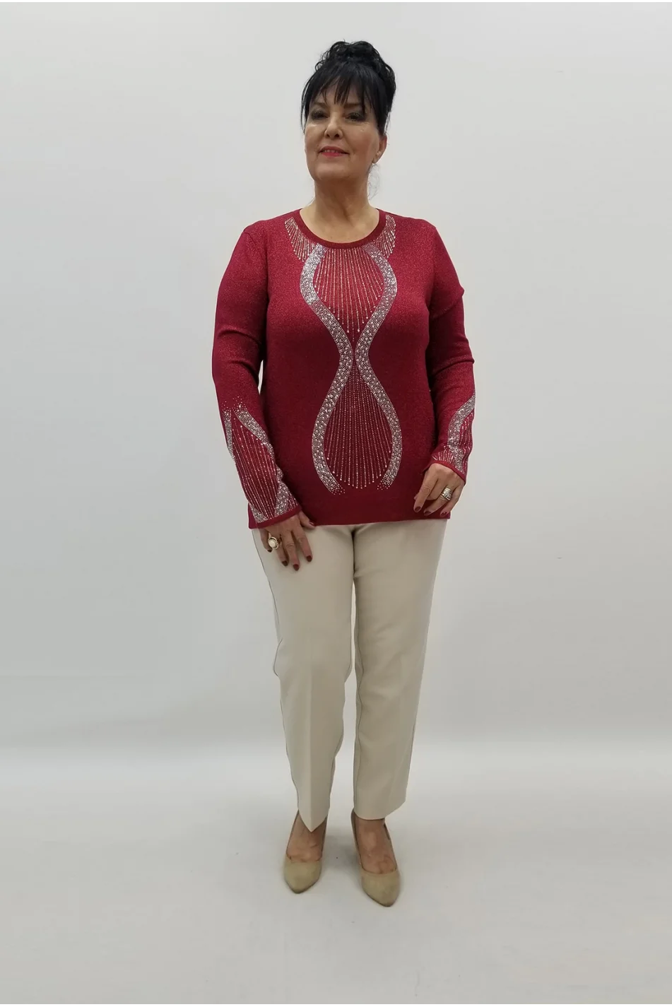 Miraggio Büyük Beden Bluz 99342 BORDO