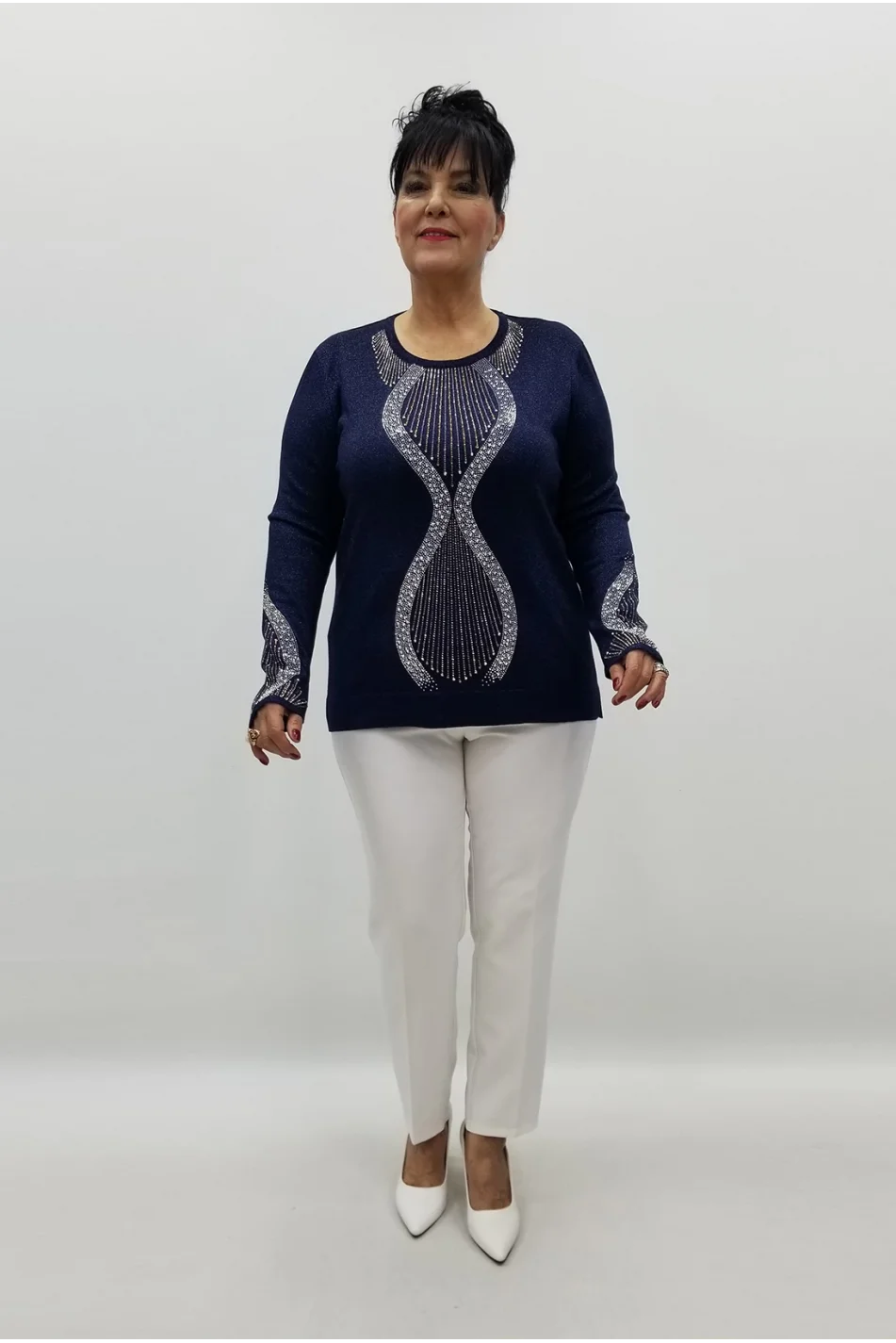 Miraggio Büyük Beden Bluz 99342 LACİVERT