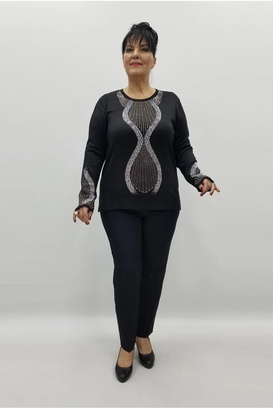 Miraggio Büyük Beden Bluz 99342 SİYAH