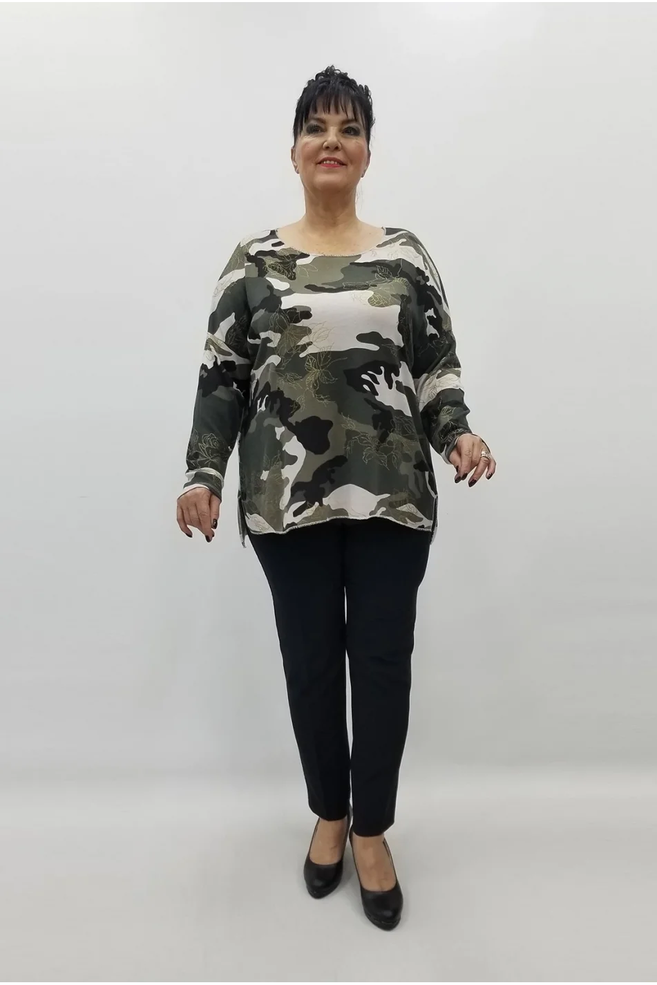 Miraggio Büyük Beden Bluz 99353 KAMUFLAJ