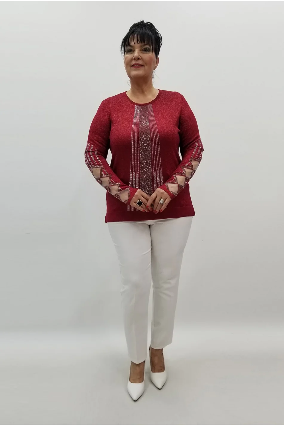 Miraggio Büyük Beden Bluz 99406 BORDO