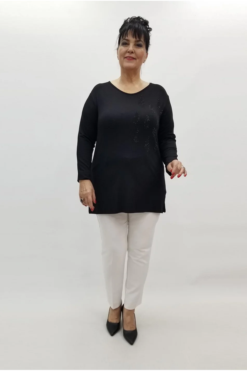 Miraggio Büyük Beden Bluz 99429 SİYAH