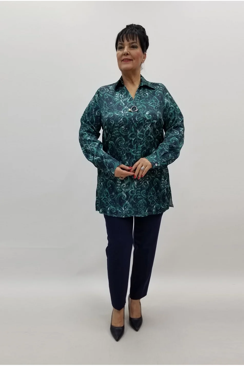 Miraggio Büyük Beden Bluz 99449 YEŞİL