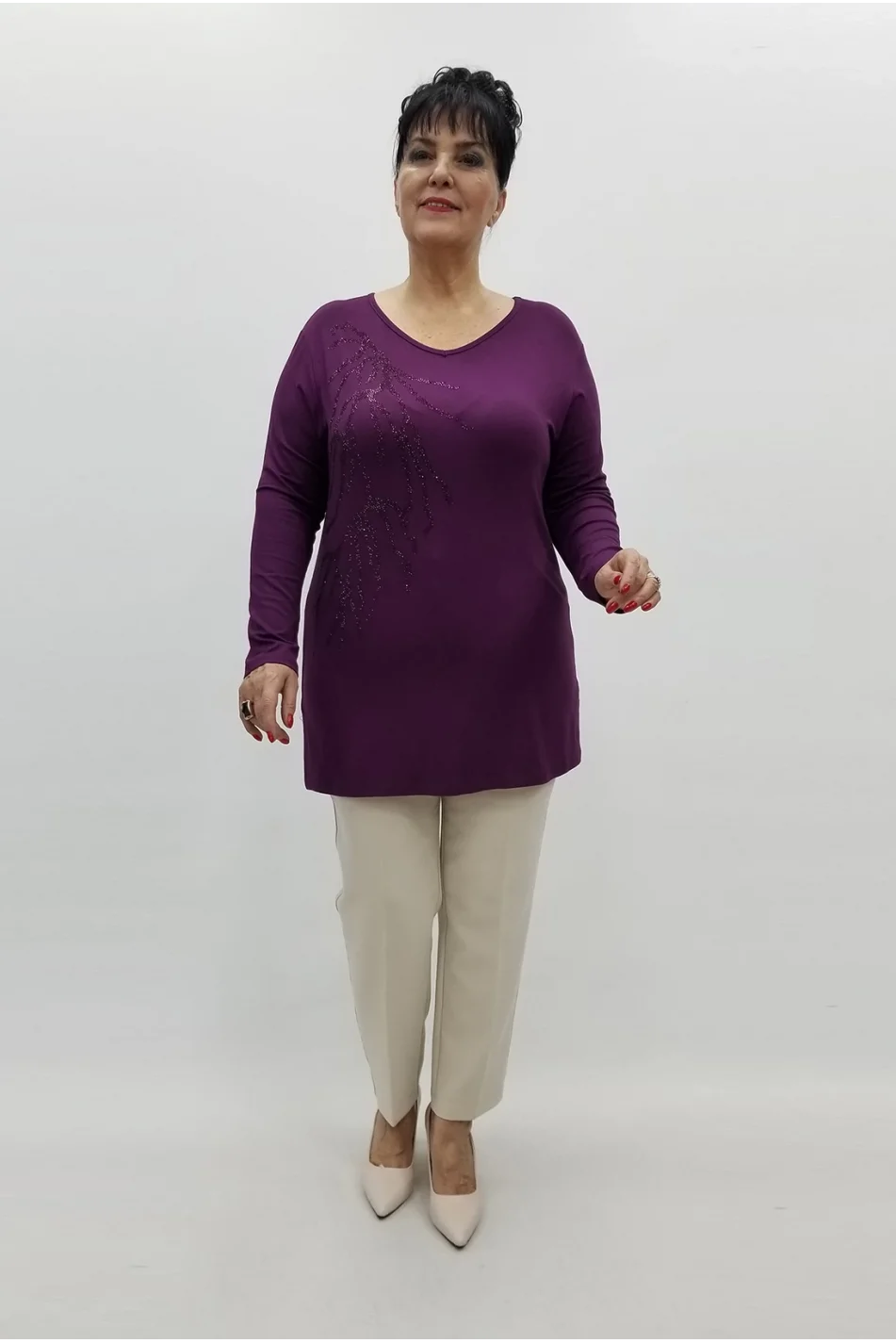 Miraggio Büyük Beden Bluz 99455 MOR