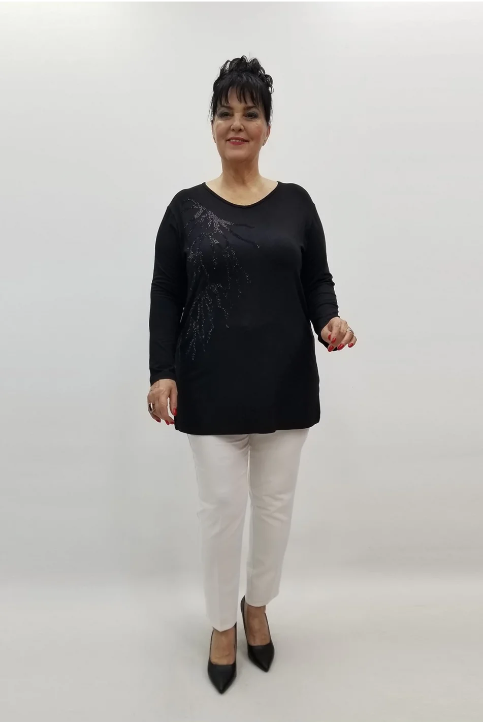 Miraggio Büyük Beden Bluz 99455 SİYAH