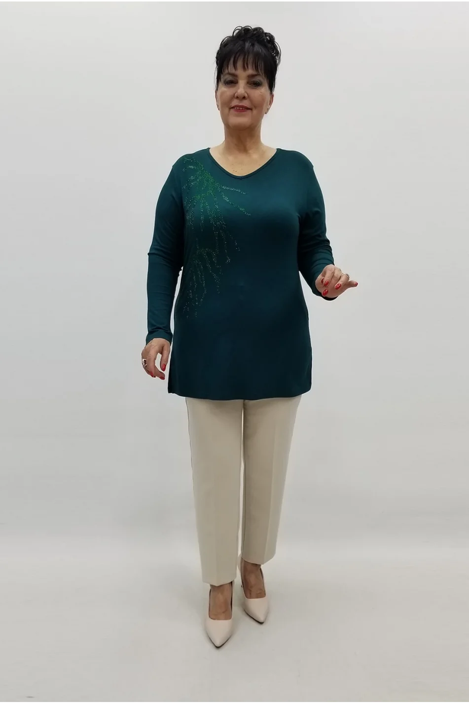 Miraggio Büyük Beden Bluz 99455 YEŞİL