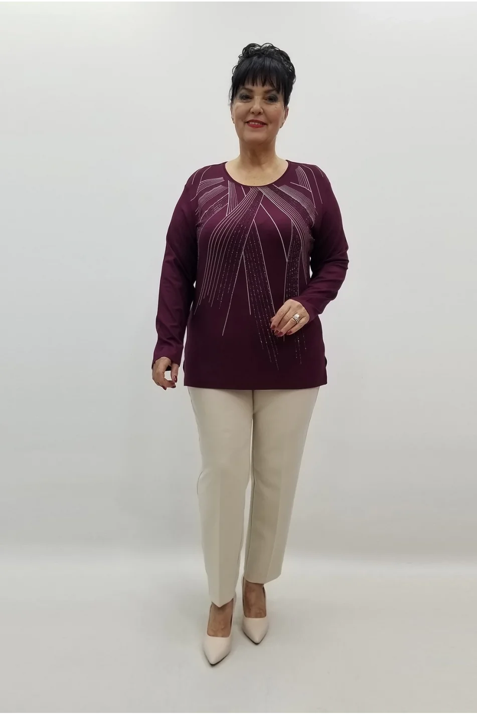 Miraggio Büyük Beden Bluz 99474 BORDO