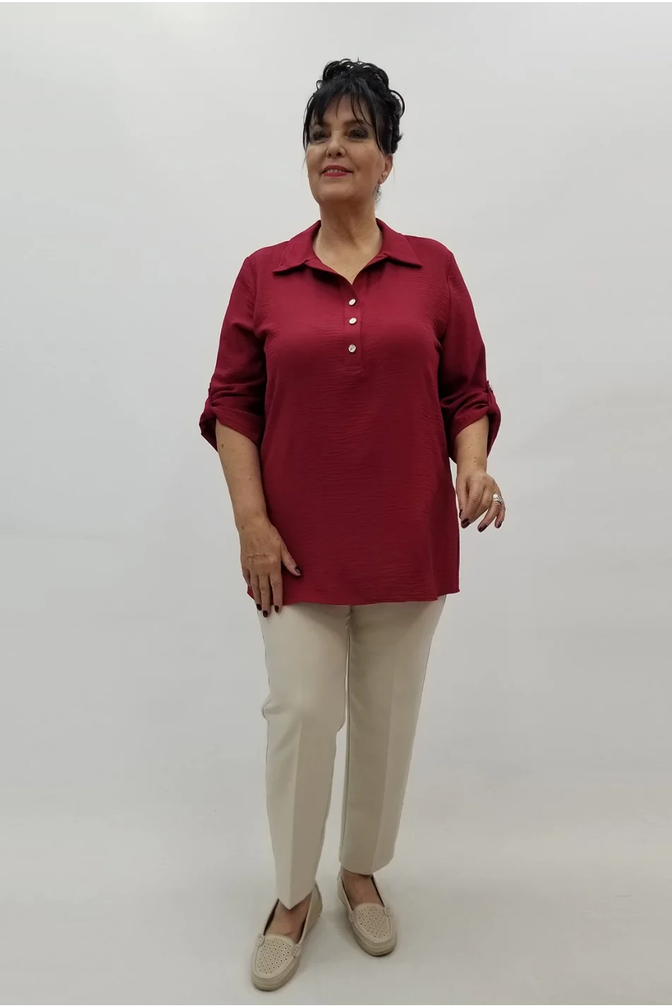 Miraggio Büyük Beden Bluz 99513 VİŞNE