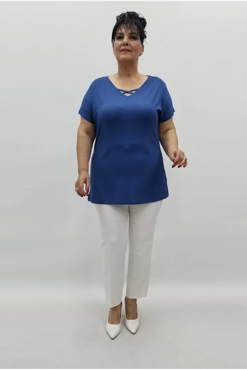 Miraggio Büyük Beden Bluz 99547 İNDİGO