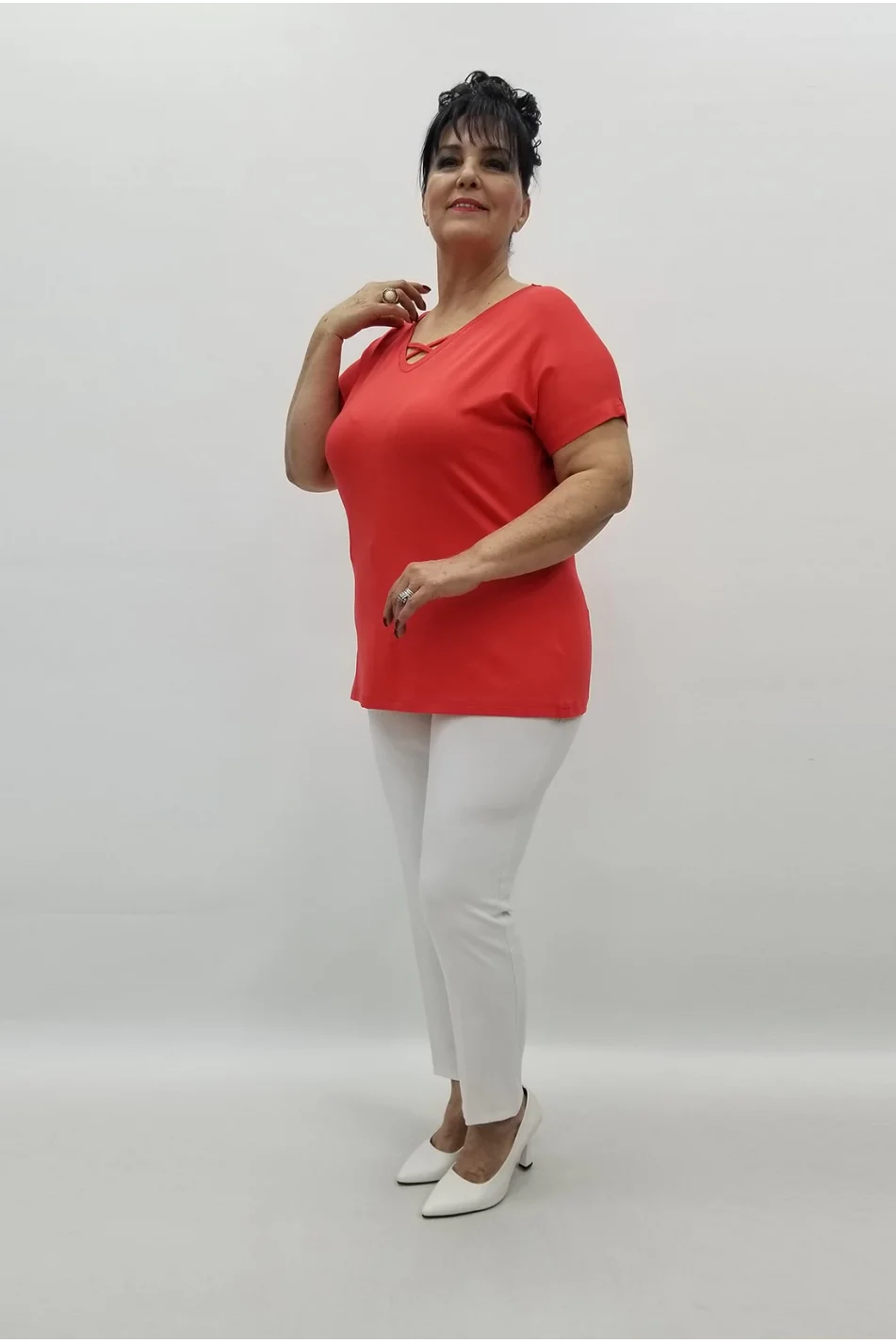 Miraggio Büyük Beden Bluz 99547 MERCAN