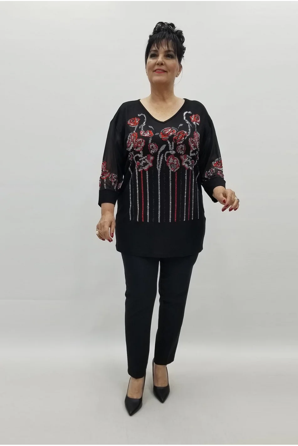 Miraggio Büyük Beden Bluz 99573 SİYAH