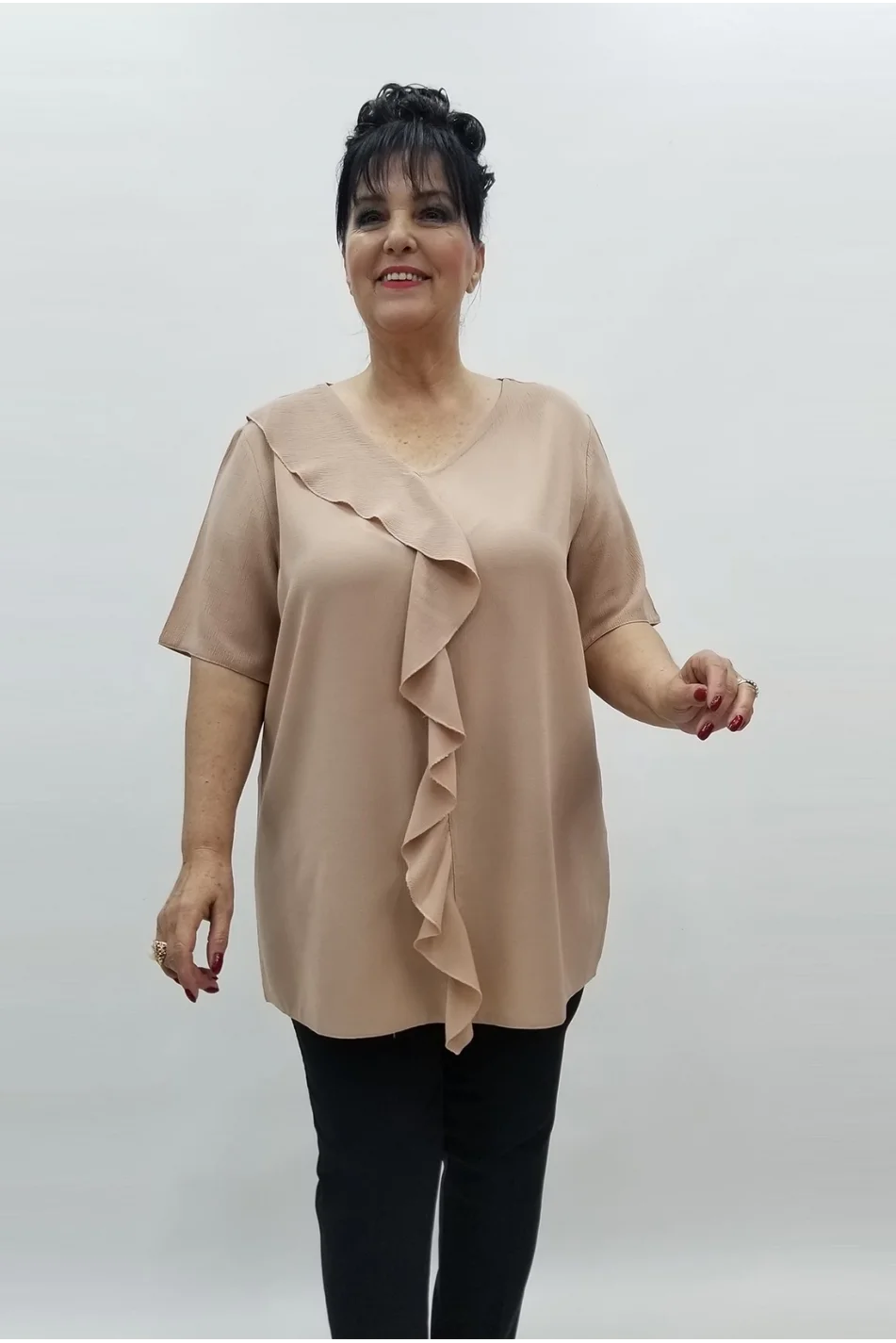 Miraggio Büyük Beden Bluz 99575 BEJ