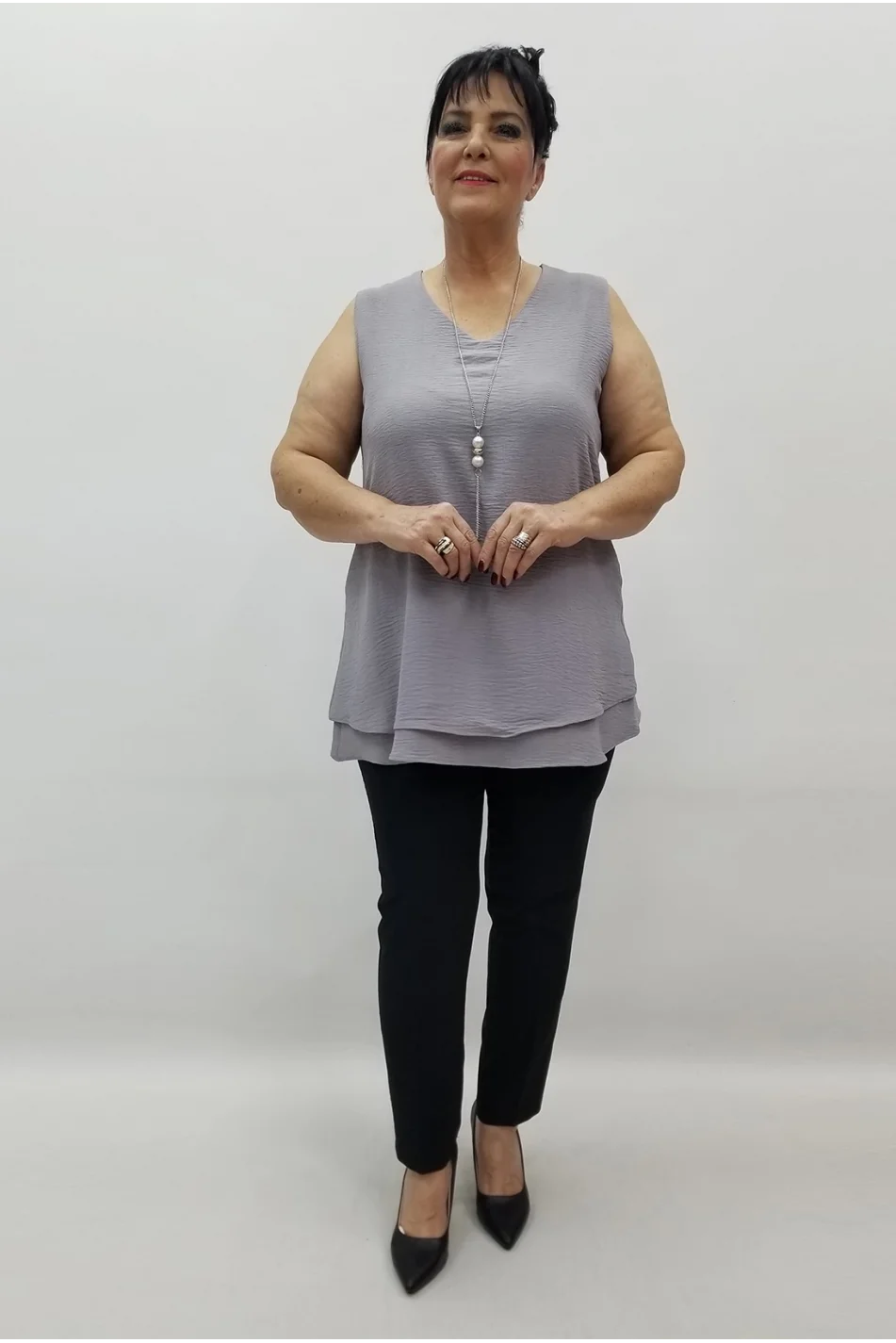 Miraggio Büyük Beden Bluz 99581 GRİ