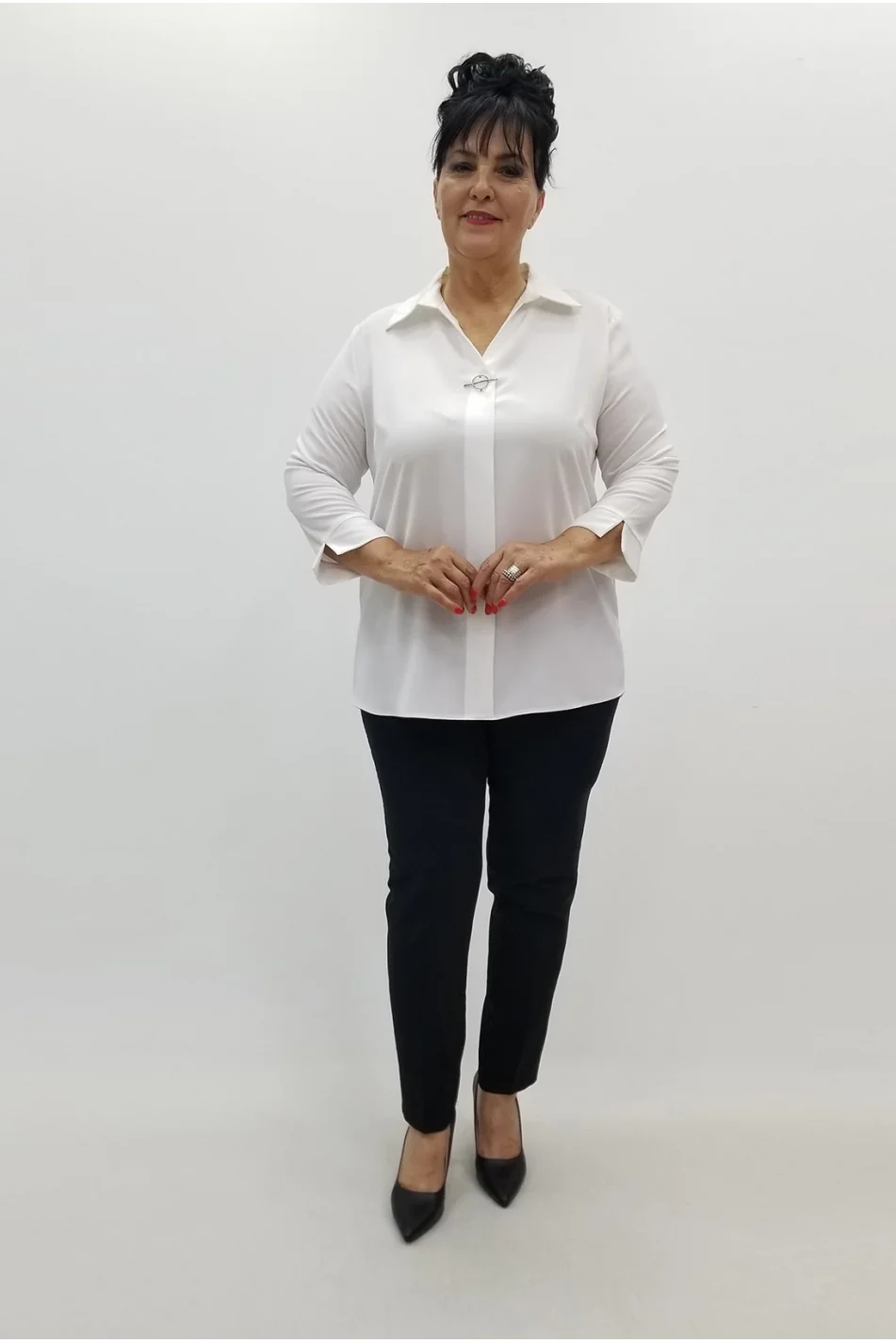 Miraggio Büyük Beden Bluz 99599 BEYAZ