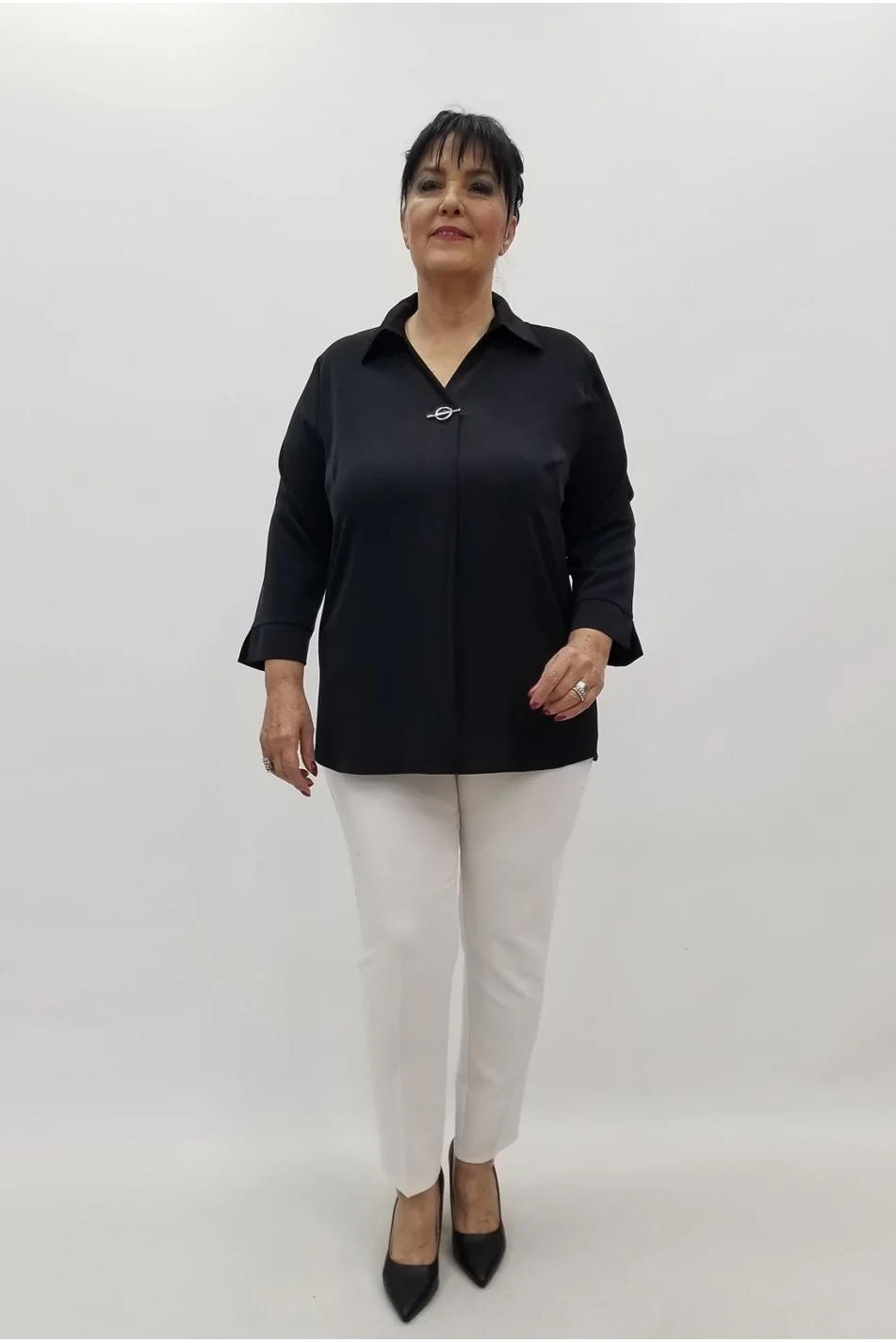 Miraggio Büyük Beden Bluz 99599 SİYAH