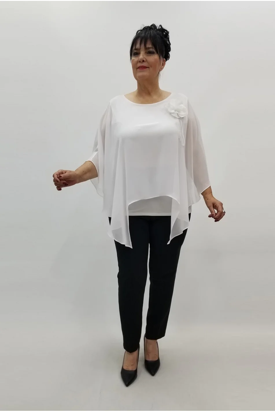 Miraggio Büyük Beden Bluz 99604 BEYAZ