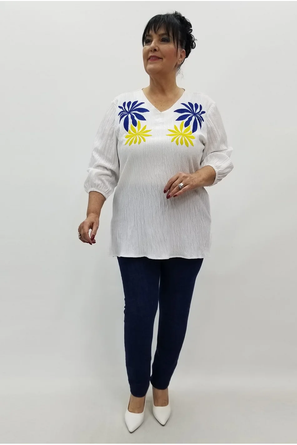 Miraggio Büyük Beden Bluz 99608 BEYAZ