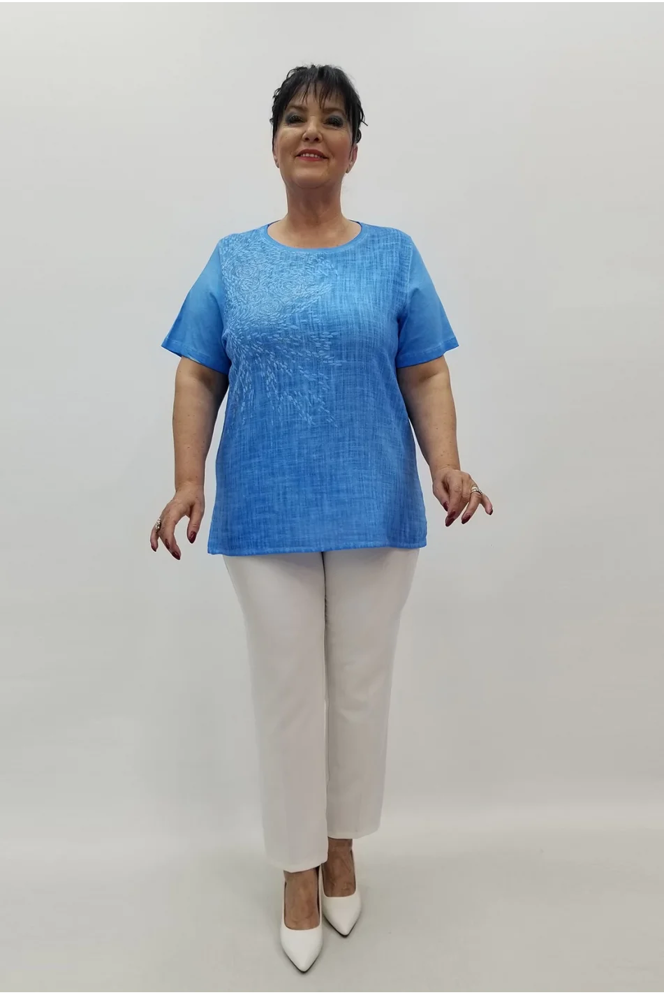 Miraggio Büyük Beden Bluz 99631 MAVİ